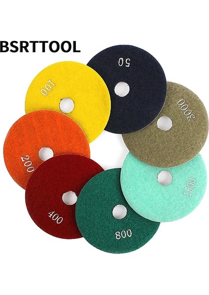 3000 Bsrttool 1 Adet 100MM Elmas Parlatma Pedi Granit Mermer Islak Kullanım Beton Zımpara Pedi Elmas Aracı (Yurt Dışından)