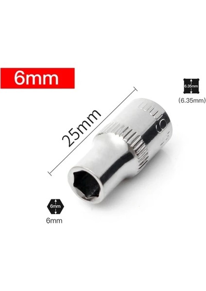 BS09-6MM-2.5CM 1 Adet 4mm 5mm 6mm 7mm 8mm 9mm 10MM 11MM 12MM 13MM 14MM 1/4 "lokma Anahtar Kafa Kol Çift Uçlu El Aletleri (Yurt Dışından)