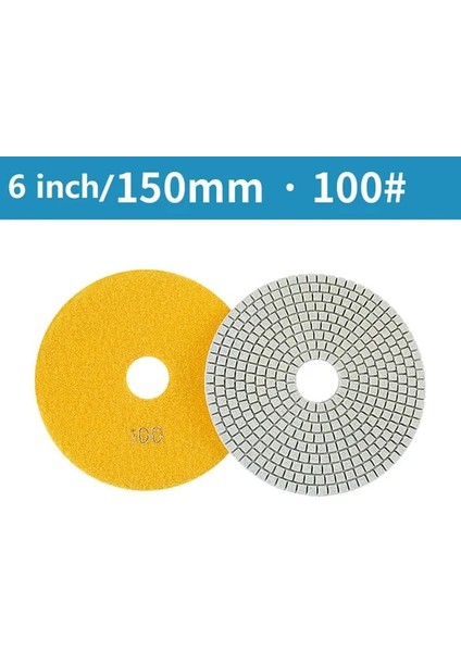 100 1 Adet 6 Inç 150MM Kuru/ıslak Elmas Parlatma Pedleri Esnek Taşlama Diskleri Granit Beton Mermer Taşlama Aracı (Yurt Dışından)