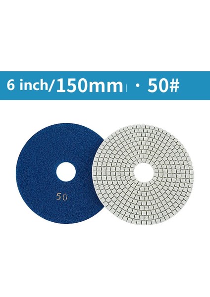 100 1 Adet 6 Inç 150MM Kuru/ıslak Elmas Parlatma Pedleri Esnek Taşlama Diskleri Granit Beton Mermer Taşlama Aracı (Yurt Dışından)