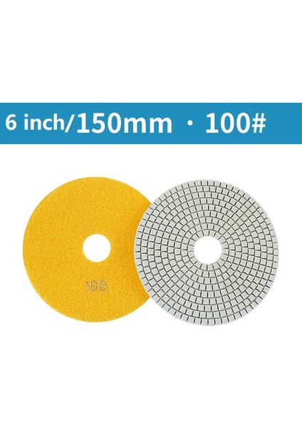 100 1 Adet 6 Inç 150MM Kuru/ıslak Elmas Parlatma Pedleri Esnek Taşlama Diskleri Granit Beton Mermer Taşlama Aracı (Yurt Dışından)