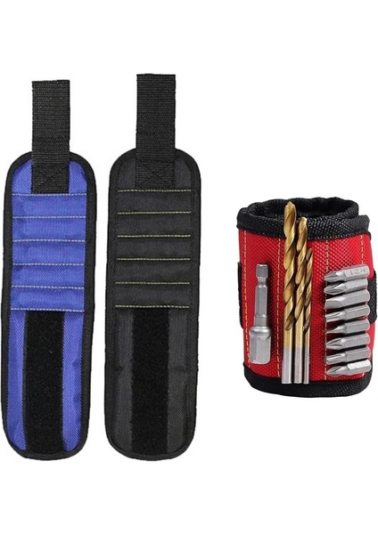 Mavi Manyetik Bilek Alet Çantası Güçlü Mıknatıs Bilek Desteği Bandı Tutma Vidaları Tırnak Bilezik Kemer Elektrikçi Araçları (Yurt Dışından) fırsatları