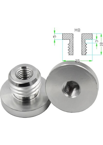 M8-Somun Qase 5/8 1/4 3/8 1/8 Inç M8 M10 Adaptör Bağlantı Vidası Prizma Gps Merkezleme Kutup Çubuk Sızdırmazlık Kapağı Haritalama Kaşık Net 1 Adet (Yurt Dışından)