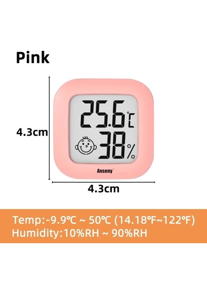 Pembe Mini Termometre Kapalı Dış Mekan LCD Dijital Sıcaklık Odası Higrometre Ölçer Sensörü Nem Ölçer Sıcaklık Aracı Htc-1 Htc-2 (Yurt Dışından)