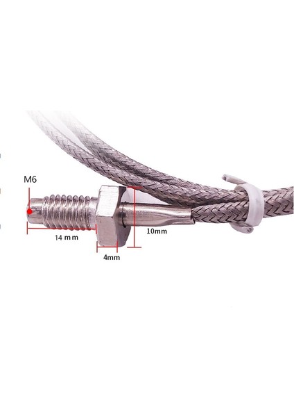 M6 Tip K 2m Termokupl Dişi M6 Vida K -Tipi PT100 1/2/3/4/5m Prob Sensörü Sıcaklık Sensörü 0-400°C Sıcaklık Kontrol Cihazı (Yurt Dışından)