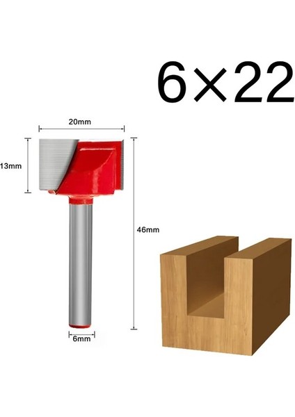 6X22MM 6mm Shank Yüzey Planya Alt Temizleme Ahşap Freze Cnc Kesici Gravür Bıçağı Yönlendirici Bit Ağaç Işleme Aleti 10-32MM (Yurt Dışından)