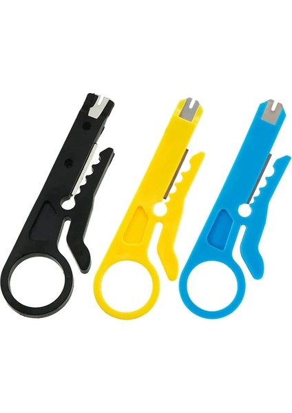 3 Adet 4 Renk Mini Cep Taşınabilir Tel Striptizci Bıçak Crimper Pense Sıkma Aracı Kablo Sıyırma Tel Kesici Crimpatrice Aracı Parçaları (Yurt Dışından)