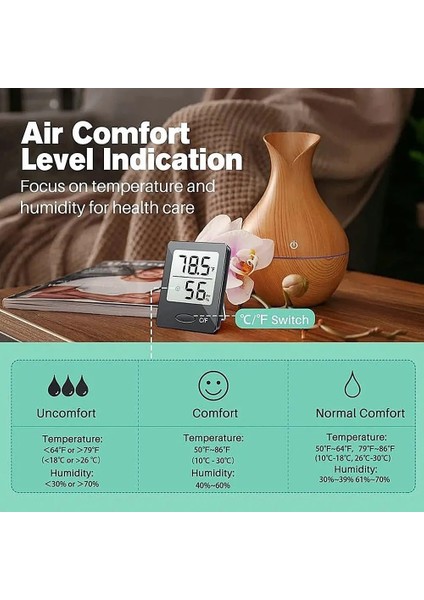 Siyah Mini Dijital Termometre Higrometre Bebek Odası Sıcaklık Nem Elektronik Metre Sensörü Ölçer Hava Istasyonu Ev Kapalı Için (Yurt Dışından) modelleri