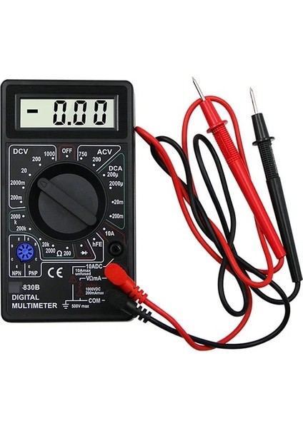 830B Siyah El A830L LCD Dijital Multimetre Ac Dc Gerilim Diyot Frekans Multitester Akım Test Cihazı DT830B Dijital Multimetre (Yurt Dışından)