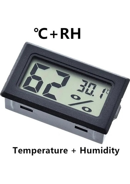Telsiz Siyah Mini LCD Dijital Termometre Higrometre Sıcaklık Kapalı Uygun Sıcaklık Sensörü Nem Ölçer Ölçer Aletler Kablo (Yurt Dışından)