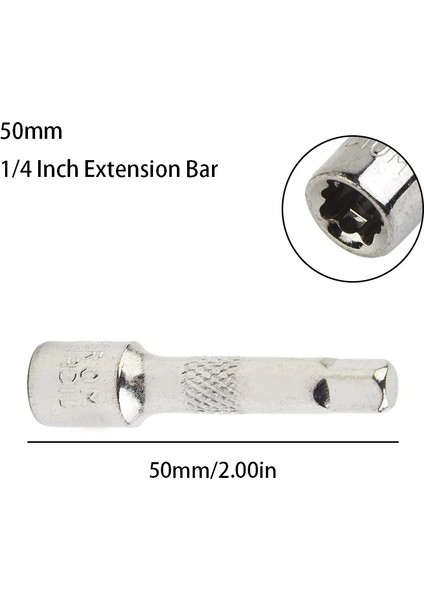 100MM 1/4 Inç Krom Çelik Uzatma Çubuğu Cırcır Lokma Anahtar Adaptörü 50/75/100 mm El Tamir Araçları Aksesuarları (Yurt Dışından)