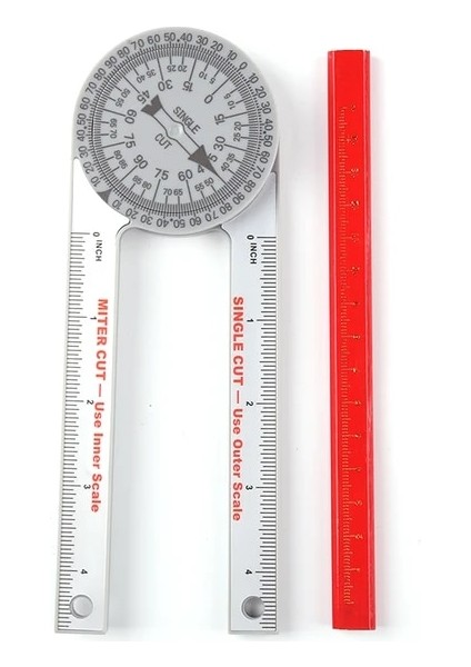 Kalem ile 360 Derece Açı Cetvel Gonyometresi Ağaç Işleme Kalem Yüksek Hassasiyetli Iletki (Yurt Dışından)