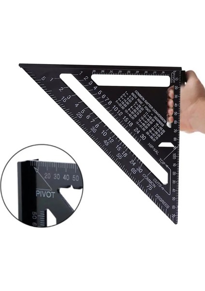 01 7 Inç 7/12 Inç Metrik Alüminyum Alaşımlı Üçgen Açı Cetvel Iletki Swanson Hız Kare Düzen Ölçer Ağaç Işleme Ölçüm Aracı (Yurt Dışından) fiyatları