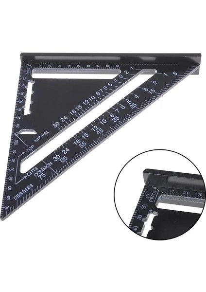 01 7 Inç 7/12 Inç Metrik Alüminyum Alaşımlı Üçgen Açı Cetvel Iletki Swanson Hız Kare Düzen Ölçer Ağaç Işleme Ölçüm Aracı (Yurt Dışından) modelleri