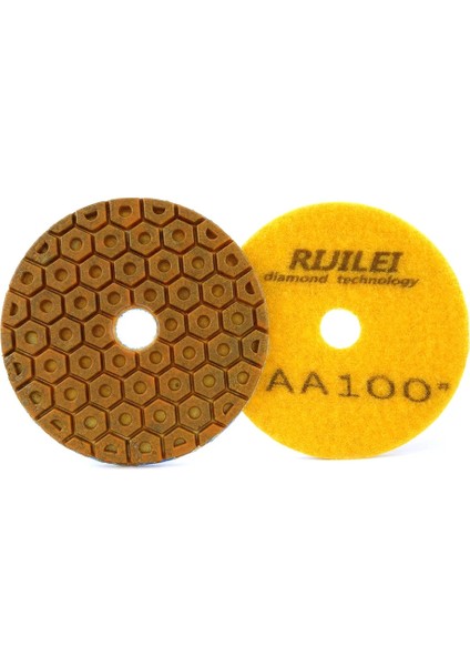 No 4 400,1 Adet 4 Inç Rıjıleı 4 Inç Süper Elmas Parlatma Pedi 100MM Bakır Metal Bond Mermer Granit Taş Için Islak Parlatma Pedi Hızlı Taşlama (Yurt Dışından)