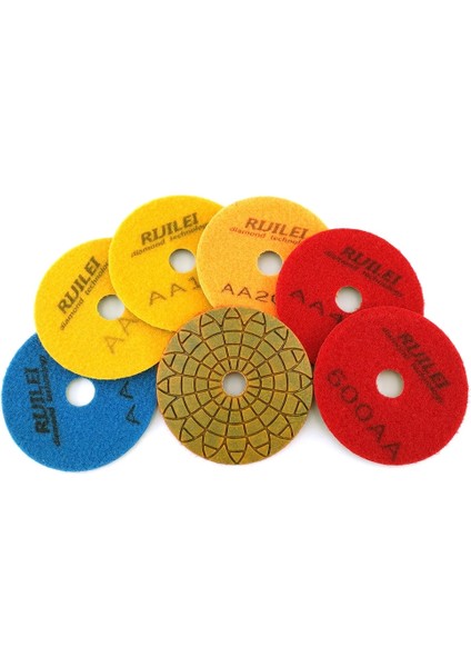 No 4 400,1 Adet 4 Inç Rıjıleı 4 Inç Süper Elmas Parlatma Pedi 100MM Bakır Metal Bond Mermer Granit Taş Için Islak Parlatma Pedi Hızlı Taşlama (Yurt Dışından)