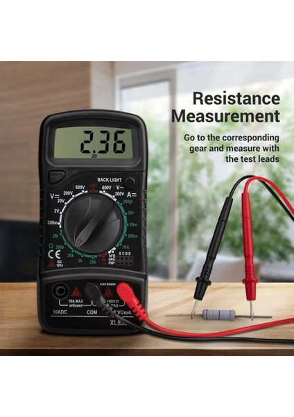XL830 Mini Dijital Hassas Ölçü Multimetre 1999 Sayımlar Ac/dc Gerilim Akım Direnç Frekans Test Cihazı True Rms Ncv Metre (Yurt Dışından)