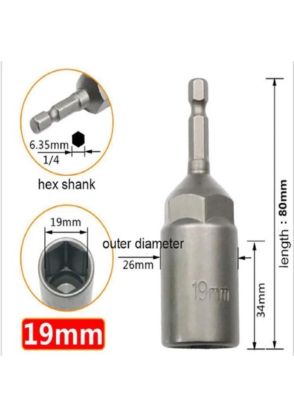 6mm 1 Adet 80MM Uzunluk 1/4 "hex Hex Soketler 5.5-17MM Sürücü Magne Soket Darbe Somun Cıvata Matkap Uçları Tornavida Uçları (Yurt Dışından) modelleri
