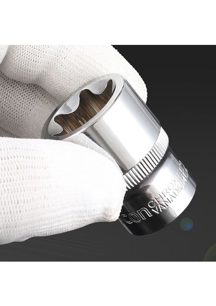 1-4 1/4 "3/8" 1/2 "e Tipi Cırcır Soket Torx Yıldız Bit Dişi Soket Adaptörü E Soket Sürücü Ortak El Aletleri E4-E24 Paslanmayı Önler (Yurt Dışından)