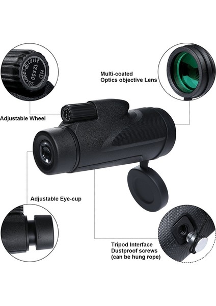 Standı 02 11FT/1000YDS Bak4 Hd Spotting Teleskop 12X50 Monoküler Akıllı Telefon Uzun Mesafe Kamp Askeri Telefon Teleskobu (Yurt Dışından) fırsatları