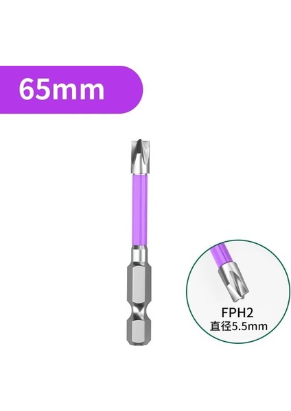 MOR-65MM 5 Adet Manyetik Özel Çapraz Tornavida Bit Somun Sürücüleri Fph2 Soket Anahtarı Elektrikçi Elektrikli El Aletleri 65MM 110MM Tornavida Bit Seti (Yurt Dışından)