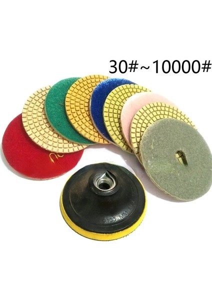 300 4 Inç 50-3000MM # Elmas Parlatma Pedi Islak Aşındırıcı Aracı 3/4 Inç Islak/kuru Granit Taş Beton Mermer Parlatma Kullanımı Taşlama Diski Seti (Yurt Dışından)