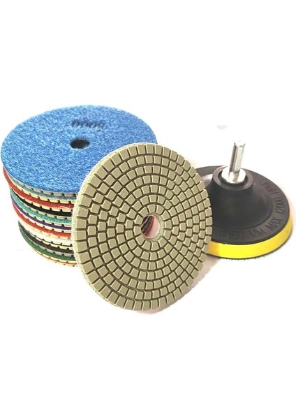 300 4 Inç 50-3000MM # Elmas Parlatma Pedi Islak Aşındırıcı Aracı 3/4 Inç Islak/kuru Granit Taş Beton Mermer Parlatma Kullanımı Taşlama Diski Seti (Yurt Dışından)