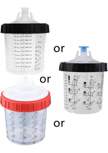 Beyaz 600ML/20 Ons Yeniden Kullanılabilir Boya Kapaklı Bardak Sıvı Ölçü Kabı Şeffaf Plastik Bardak Boyama Mxing Fincan Benzersiz Tasarım (Yurt Dışından) fiyatları