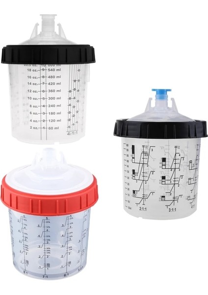 Beyaz 600ML/20 Ons Yeniden Kullanılabilir Boya Kapaklı Bardak Sıvı Ölçü Kabı Şeffaf Plastik Bardak Boyama Mxing Fincan Benzersiz Tasarım (Yurt Dışından) modelleri