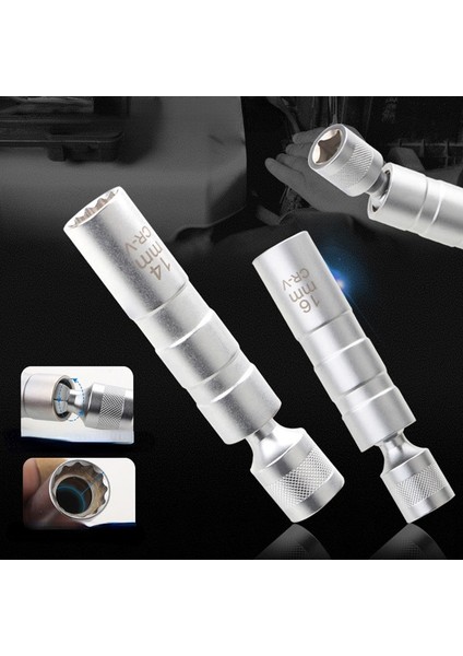 1 Adet Lokma Anahtar Manyetik 12 Açı Tamir Temizleme Aracı Ince Duvar 3/8 "sürücü Soketleri 14/16MM Buji (Yurt Dışından)