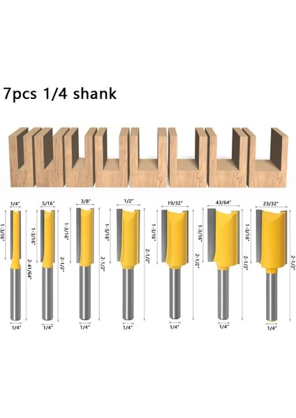 1L4X5L8X30 1/4 /6.35 mm Şaft Düz Bit Tungsten Karbür Tek Çift Flüt Freze Ucu Ahşap Freze Kesici Ağaç Işleri Için 1 Adet (Yurt Dışından) modelleri