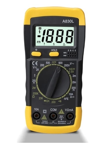 Sarı Siyah Ac/dc 750/1000 V DT-830B Multimetre Analiz Cihazı 10A Amp Volt Test Cihazı LCD Ekran Otomatik Aralığı Dijital Voltmetre (Yurt Dışından)