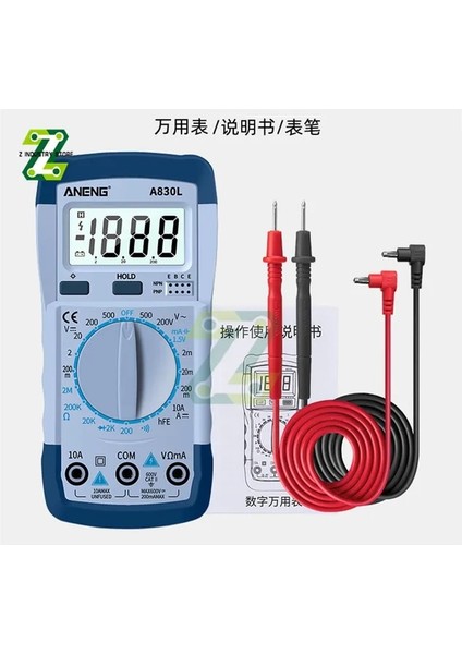 Mavi A830L LCD Dijital Multimetre Ac Dc Gerilim Diyot Frekans Multitester Akım Test Cihazı Buzzer Fonksiyonlu Aydınlık Ekran (Yurt Dışından)