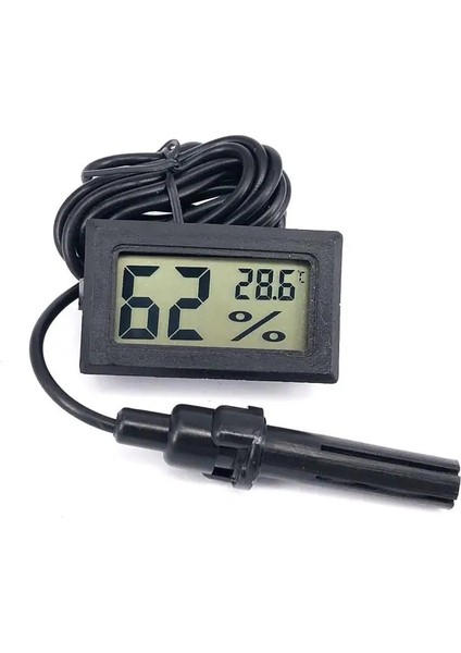 Siyah Mini LCD Dijital Termometre Higrometre Ölçer Test Cihazı Probu Kuluçka Akvaryum Sıcaklık Nem Ölçer Sensör Dedektörü (Yurt Dışından) fırsatları