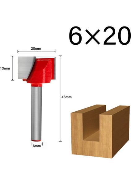 6X20MM 6mm Shank Yüzey Planya Alt Temizleme Ahşap Freze Cnc Kesici Gravür Bıçağı Yönlendirici Bit Ağaç Işleme Aleti 10-32MM (Yurt Dışından)