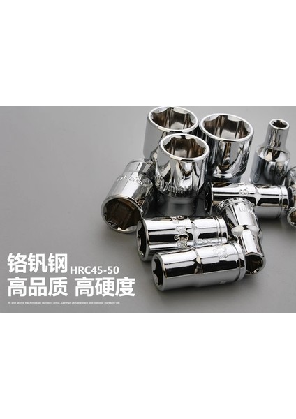 14MM Bestır Aracı 6.3mm 1/4 "dr. 6pt Ayna Metrik Soket Anahtarı Aracı Konektörü Krom Vanadyum Çeliği Yüksek Kaliteli 3.5MM-14MM (Yurt Dışından)