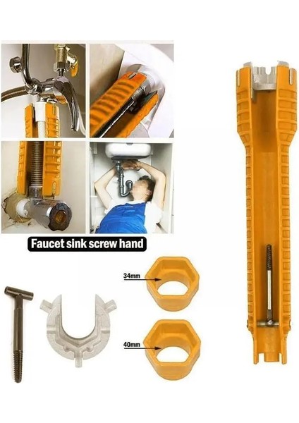 7 In 1 Banyo Kanal Anahtarı Lavabo Musluğu Sıhhi Tesisat Borusu Tamir Aracı Setleri Kaymaz 6/7/8 In 1 Mutfak Kurulum Artefaktı (Yurt Dışından) indirimleri