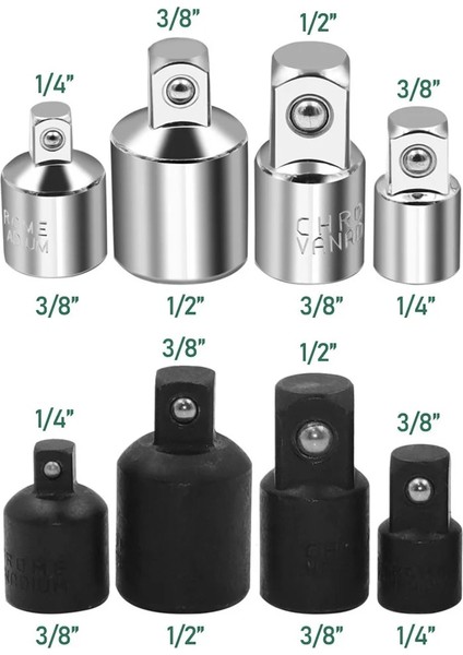 1-4 Ila 3-8 Siyah L-Fırst 1/4 3/8 1/2 Soket Cırcır Dönüştürücü Adaptör Redüktör Cr-V Çelik Küçük Soket Araçları Araba Bisiklet Garaj Tamir Araçları Için (Yurt Dışından)
