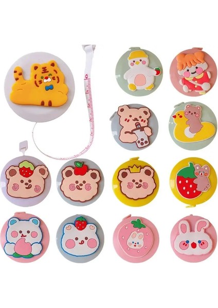 D 1.5 M/60 ''karikatür Mini Mezura Taşınabilir Geri Çekilebilir Cetvel Dikiş Esnek Ölçüm Cetveli Bel Büstü Ölçme (Yurt Dışından) modelleri