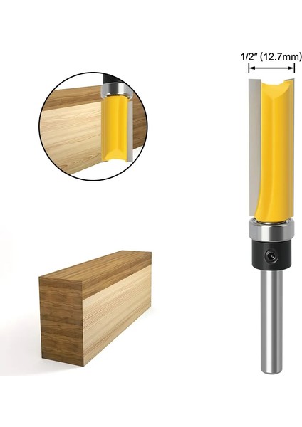 6.35X12.7X25MM 6MM/6.35MM Shank Gömme Trim Yönlendirici Bit Bıçak Şablon Desen Bit Rulman 1/2 "düz Uçlu Değirmen Ağaç Işleme Dia 12.7mm (Yurt Dışından) modelleri