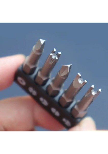 1 Adet Kolu 5 Adet Özel Şekilli Tornavida Seti 50MM U Şeklinde Y Tipi Üçgen Iç Çapraz Üç Noktalı Tornavida Bit Aracı (Yurt Dışından)