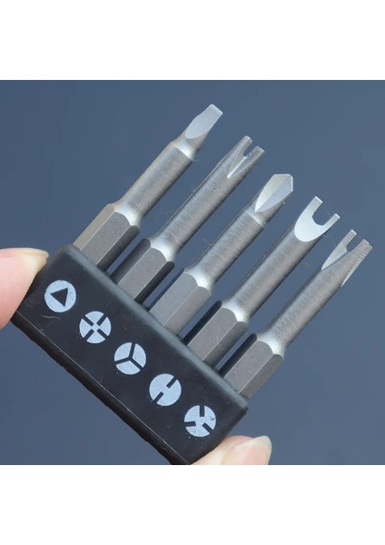 1 Adet Kolu 5 Adet Özel Şekilli Tornavida Seti 50MM U Şeklinde Y Tipi Üçgen Iç Çapraz Üç Noktalı Tornavida Bit Aracı (Yurt Dışından)