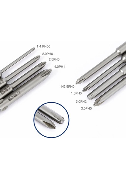 40MM x 1.7X20XPH00 40/60MM 800 Elektrikli Çapraz Tornavida Ucu 4mm Yuvarlak Şaft PH00/0/1/2 Manyetik Darbe Phillips Tornavida Matkap Ucu Toplu Kafa (Yurt Dışından) modelleri