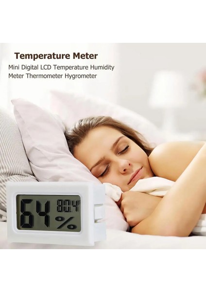 01 Mini LCD Elektronik Dijital Sıcaklık Higrometreiç Mekan Sıcaklık Nem Misyon Planlayıcısı Iç Ortam Sıcaklığı Sensörü (Yurt Dışından)