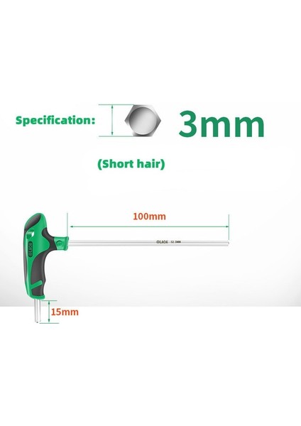 3mm T Tipi S2 Alaşımlı Çelik 2-10MM Emek Tasarrufu Sağlayan Altıgen Anahtar Tek Iç Altıgen Altıgen Tornavida Donanım Araçları (Yurt Dışından)