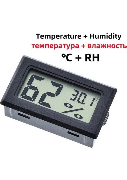 Telsiz Siyah Mini LCD Dijital Iç Mekan Termometresi Higrometre Sıcaklık Iç Mekan Uygun Sıcaklık Sensörü Nem Ölçer Ölçer Aletleri (Yurt Dışından)