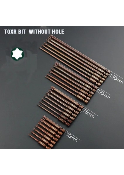 1PCST40X50MM 50MM/75MM/100MM/150MM Torx Tornavida Bit Manyetik Delik Olmadan Tornavida Ucu Seti 1/4 Hex Shank Elektrikli Matkap Hava Toplu (Yurt Dışından)