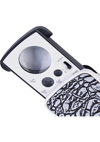 Gümüş Aydınlatmalı Kuyumcular Göz Büyüteç Büyüteç Uv LED Işık ile Taşınabilir Büyüteç Büyüteç 30X 60X 90X Büyüteç (Yurt Dışından) fırsatları