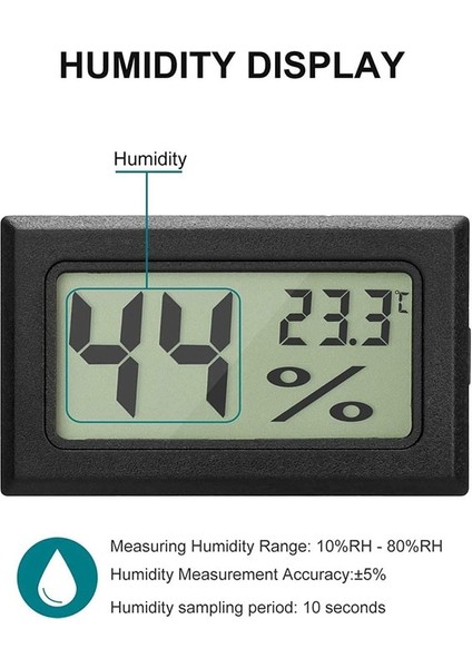 Tel Siyah T-H Termometre Higrometre Sensörü Ölçer Ölçer Mini Kapalı Araba Taşınabilir Dijital LCD Izleme Ekranı Nem Sıcaklık Dedektörü (Yurt Dışından) fırsatları