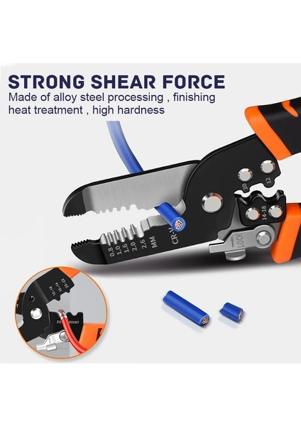 8 Inç Tel Striptizci Kesme Tel Sıyırma Sıkma Pensesi Çok Fonksiyonlu Halka Crimper Elektrikçi Peel Ağ Kablosu Striptizci Aracı (Yurt Dışından) fırsatları
